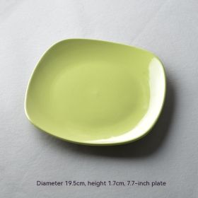 Ceramic Red Plate Household Dinner Plate European Meal Tray Creative Tableware Personality Simple Breakfast Plate (Option: Green 6052)