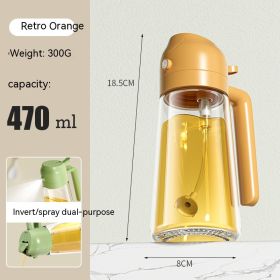 Glass Kitchen Leak-proof Oil Bottle (Option: Vintage Orange)