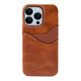 Leather Anti-aging Card-inserting Mobile Phone Protective Cover (Option: Brown-Google Pixel7A)