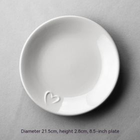 Ceramic Red Plate Household Dinner Plate European Meal Tray Creative Tableware Personality Simple Breakfast Plate (Option: Beige 6027)