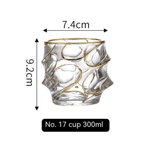 European Golden Rim Glass Drawing Golden Line (Option: Gold Painting No 17 Cup 300ml)