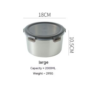 304 Stainless Steel Crisper Sealed Storage Box (Option: 18cm-304 Stainless Steel)