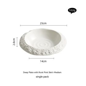 Rock Pattern Ceramic Household Deep Plates (Option: 10 Inches-No Specification)